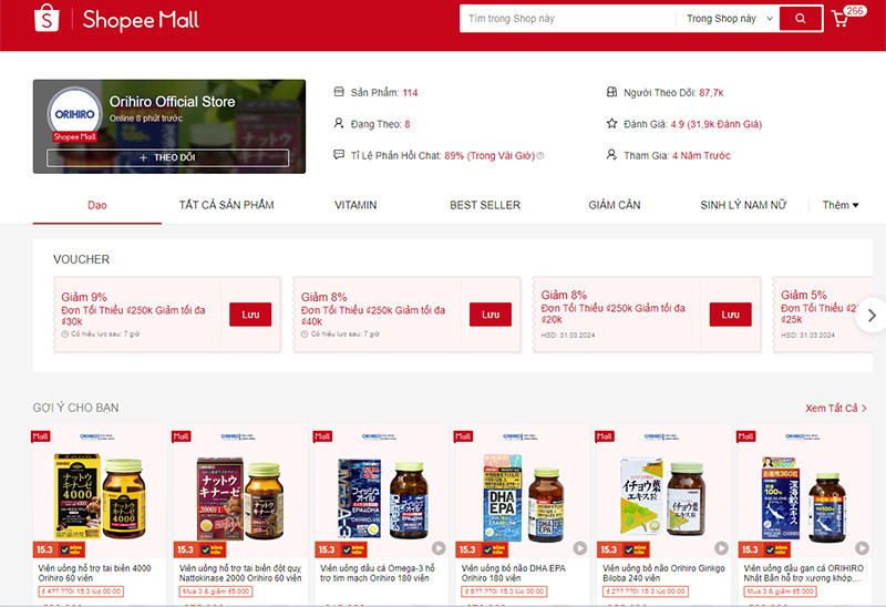 shop bán thực phẩm chức năng uy tín trên shopee 7